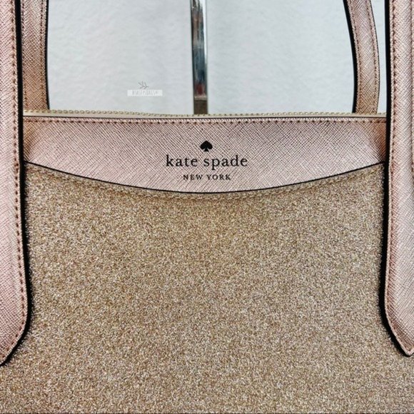 Kate Spade Shimmy Lola Greta Joeley Glitter Large Tote Shoulder Bag Rose… - Picture 3 of 11